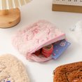 thumbnail image 4 of Airle Sanitary Pad Bag Fuzzy Square Zipper Large Capacity Cartoon Plush Rabbit Embroidery Sanitary Napkin Holder Pouch for School, 4 of 8