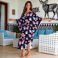 thumbnail image 4 of DISNIMO Butterfly Flower Print Kaftan Dress for Women Plus Size Summer Swimsuit Cover ups V Neck Batwing Sleeve Bathing Suit Coverups Casual Loose Caftan Dresses, 4 of 7