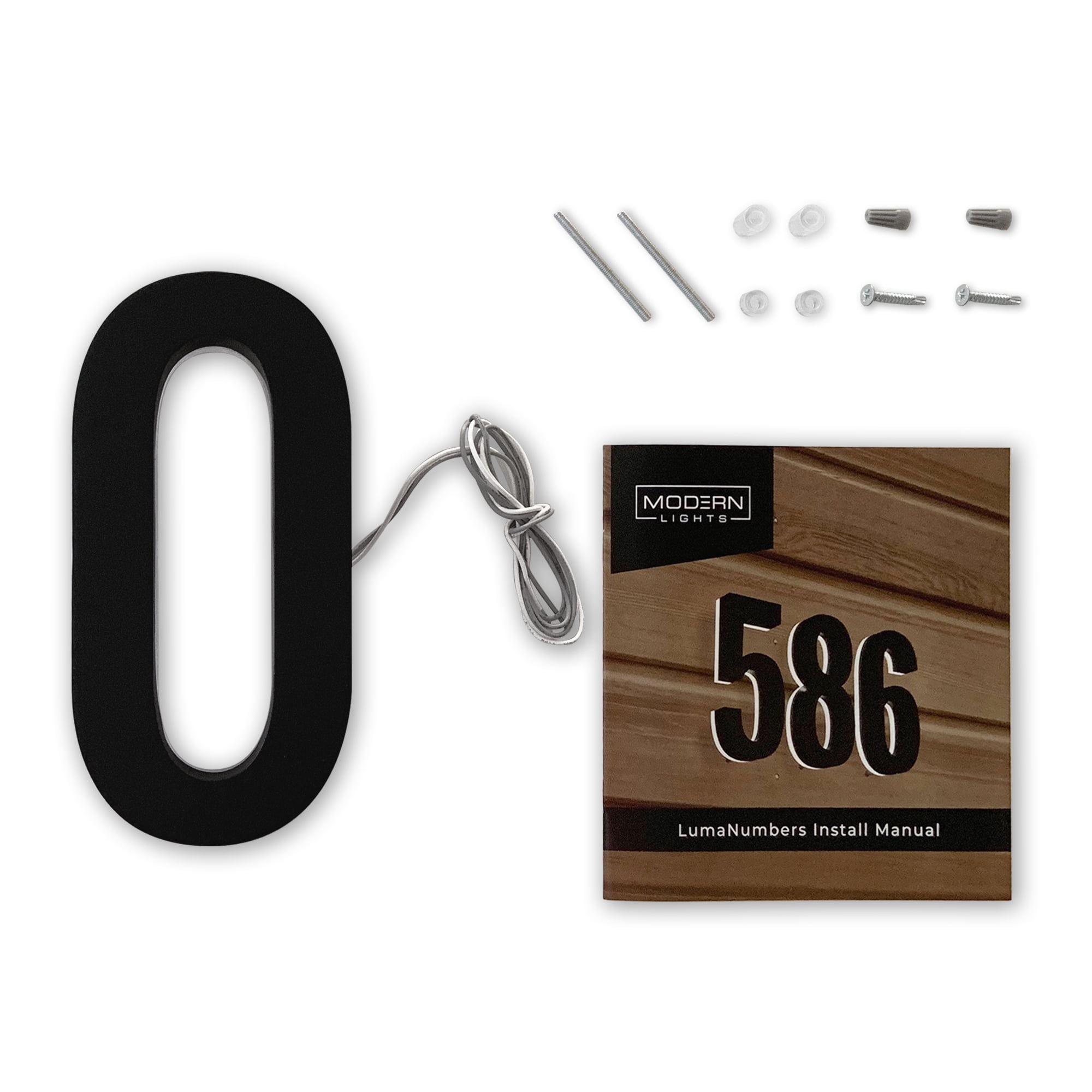 7-Inch LED Backlit Address Number for House - Waterproof Outdoor Stainless Steel Sign, 6000K Bright White Light, 12V Powered, Mounting Plate Sold Separately (Black, Number 1)