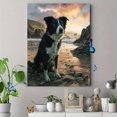 thumbnail image 4 of Border Collie Floral Dog Canvas Print Wall Art for Living Room Bedroom Kitchen Office Entryway Wall Decor, 4 of 8