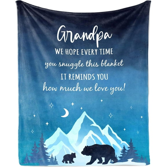 Grandpa Gifts Blanket 60"x50", Gifts for Grandpa from Granddaughter Grandson, Grandpa Gifts from Grandchildren, Best Granddad Gifts, Great Grandfather Gifts Ideas Throw Blankets