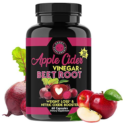 Angry Supplements Apple Cider Vinegar + Beet Root Capsules, Detox Pills
