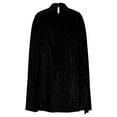 thumbnail image 6 of Zedker Women's Sparkly Cloak Sleeve Evening Mini Dress Elegant Stand Collar Shiny Sequins Cocktail Party Short Cape Dresses Holiday Party Dresses Plus Size Black L, 6 of 7