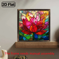 thumbnail image 2 of 2D Flat, 1pc Bohemian for Lotus Light Catcher - Square Window Hanging Decoration with Painted Flower Design, Light Reflector for, Wedding Garden Party Decor - Ideal Gift Suitable for Weddings, Par, 2 of 9