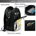 thumbnail image 4 of Light Yellow Grey Tropical Floral Laptop Backpack with USB Charging Headphone Port Casual Daypack Bag College Business Travel, 4 of 7