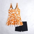 thumbnail image 5 of VBVC Women's 2 Piece Tropical Swimdress Tankini Sets , Ladies' Drawstring Waist Sleeveless Swim Top and Shorts , V Neck Modest Beach Bathing Suit For Women,Orange,S-2XL, 5 of 8