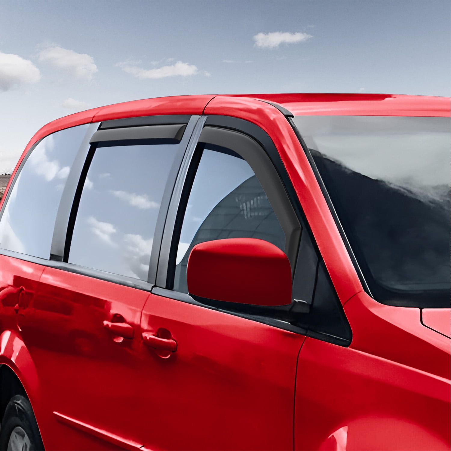 Voron Glass in-Channel Extra Durable Rain Guards for Chrysler Town and Country 2008-2016, Window Deflectors, Vent Window Visors, 4 Pieces - 200741