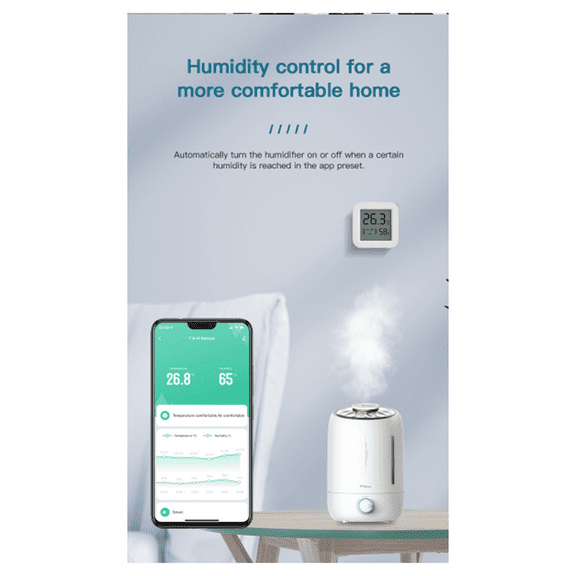 Tuya Zigbee Temperature Humidity Sensor Mini LCD Digital Display APP Remote Control Thermometer Hygrometer