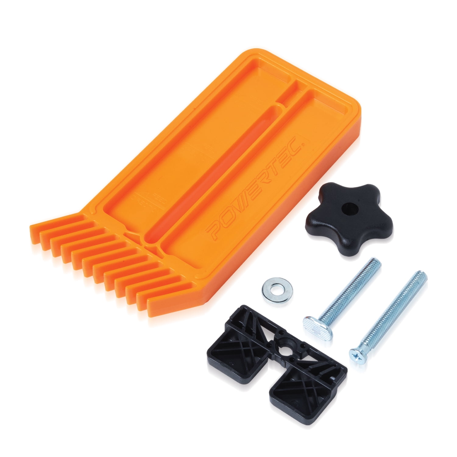 POWERTEC 2PK Stackable Feather Boards for Table Saw, Router Fence, Router Table & Bandsaw - Woodworking Tools & Accessories for Universal T-Track & Miter Slot Mount (71832-P2N)