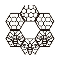 6Pcs Metal Bee Wall Art Farmhouse Honey Bee Honey Comb Decor, Wire Metal Wall Decor Hanging for Living Room Garden Bedroom Office Home(Classic, Black)