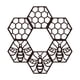 thumbnail image 2 of Juego de decoración de pared de madera hexagonal de nido de abeja | 6 piezas de adornos colgantes de madera natural | Colgante geométrico ahuecado | Inicio Patio Artesanías | Estanterías decorativas, 2 of 7