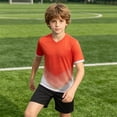 thumbnail image 2 of LIIPEE Summer Outfits For Boys Athleisure Stripes Print Short Sleeve Tees Solid Color Shorts 2 Piece Set Kids Quick Drying Breathable Fashion Sports Outfit Sets,11-12 Years, 2 of 6