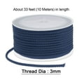thumbnail image 2 of Unique Bargains Nylon Beading Thread Cord 3mm Extra Strong Braided Nylon String for Necklace Crafting 10M/33 Feet, Dark Blue, 2 of 5
