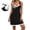 Black, variant on Women's Lace Trim Chemise Nightgown Built-in Bra Sleeveless Sleep Dress with Wide Shoulder Straps for Loungewear