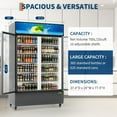 thumbnail image 2 of M optimized 24.7 Cu. Ft. Commercial Glass Door Refrigerator, LED Display Fridge with Adjustable Shelves for Restaurants, Stores & Home Use, 2 of 7