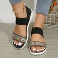 thumbnail image 3 of Tbopshirt Womens Wedge Sandals Summer Plus Size Bohemian Ethnic Style Open Toe Trendy Solid Color Casual Beach Vacation Soft-Sole Strappy Sandals Comfort, 3 of 9