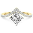 thumbnail image 3 of Cushion Shape 3 Carat IGI Certified Lab Grown Diamond Ring | 14K Yellow Gold | Zelda Classic Chevron Diamond Ring | FG-VS1-VS2 Quality Friendly Diamonds, 3 of 5