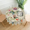 thumbnail image 2 of Vintage Butterflies Round Tablecloth Thicken Desk Cloth Washable Table Cover Table Cloth for Kitchen Daily Dinning Party Tabletop Decor 60 Inch, 2 of 6