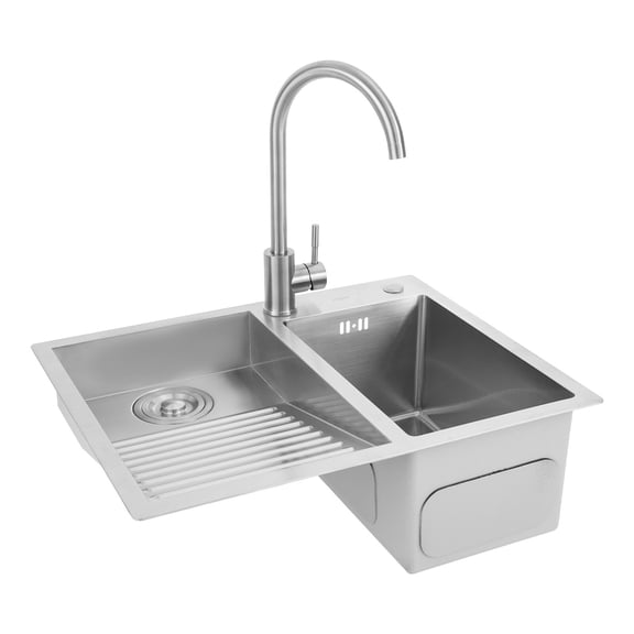 Modern Stainless Steel Dual Laundry Sink - Washboard Basin Design for Laundry Room Utility Room Kitchen