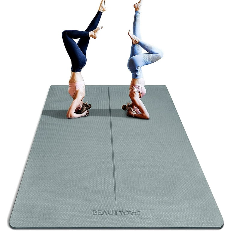 6' x 4' Large Yoga Mat, 1/3 Inch Extra Thick Yoga Mat Double-Sided Non  Slip, Professional TPE Yoga Mats for Women Men, 24 Sq.Ft Large Exercise Mat  for