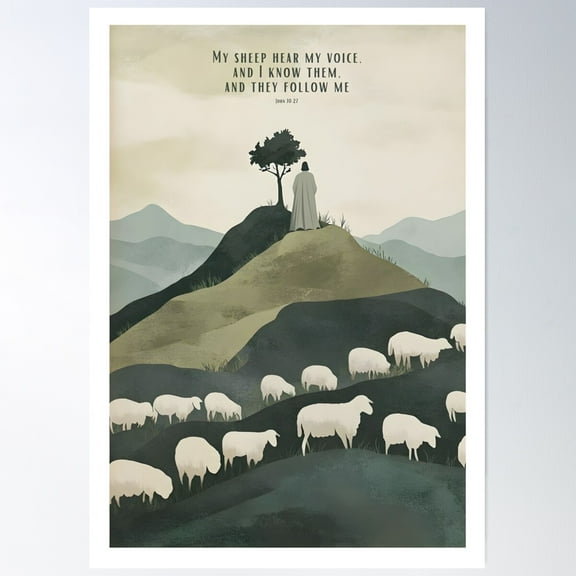 Modern Minimalist Christian Wall Art | Jesus Retro Poster | Bible Verse Scripture Decor Poster Wall Art, Modern Wall Decor For Living Room Bedroom, 16x24 UNFRAMED