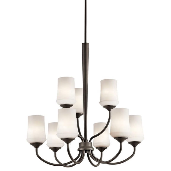 Traditional Farmhouse Nine Light Chandelier-Olde Bronze Finish-Led Lamping Type Bailey Street Home 147-Bel-2896958