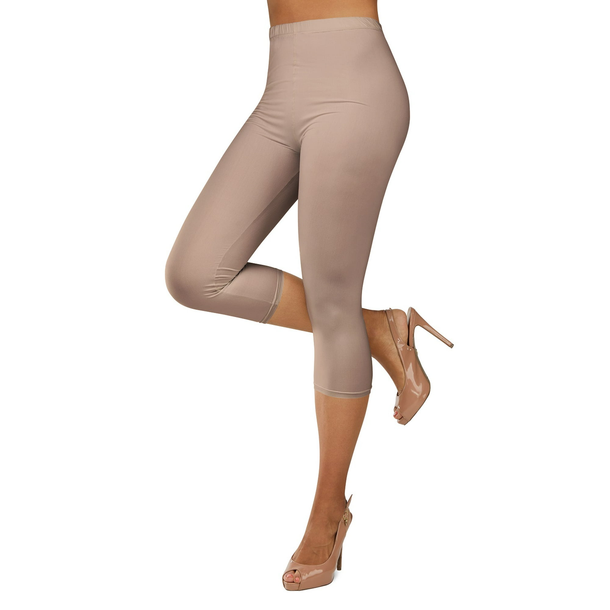 gør dig irriteret Remission Ligner Gilbin Ultra Soft Capri High Waist Leggings for Women-Many Colors -One Size  & Plus Size (Beige 3X-5X) - Walmart.com