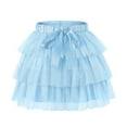 thumbnail image 6 of Littleforbig Women's Mesh Tulle Puffy Petticoat Tutu Ballet Bubble Short Ballerina Skirt L Blue, 6 of 10