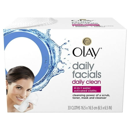 Olay 4-In-1 Daily Facial Cloths, Normal Skin 33 Count, Packaging May