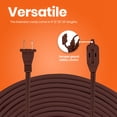 thumbnail image 2 of 6 Feet Brown Extension Cord, 3 Outlet, 2 Prong, 16 Gauge Cable, Heavy Duty, Indoor use - by Revpex, 2 of 7