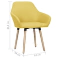 thumbnail image 4 of vidaXL Dining Chairs 2 pcs Yellow Fabric, 4 of 4