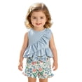 thumbnail image 2 of Angala Outfit for Newborn Girls Vest Floral Print Ruffled Shorts Set Girl Summer Casual Clothes, 2 of 9