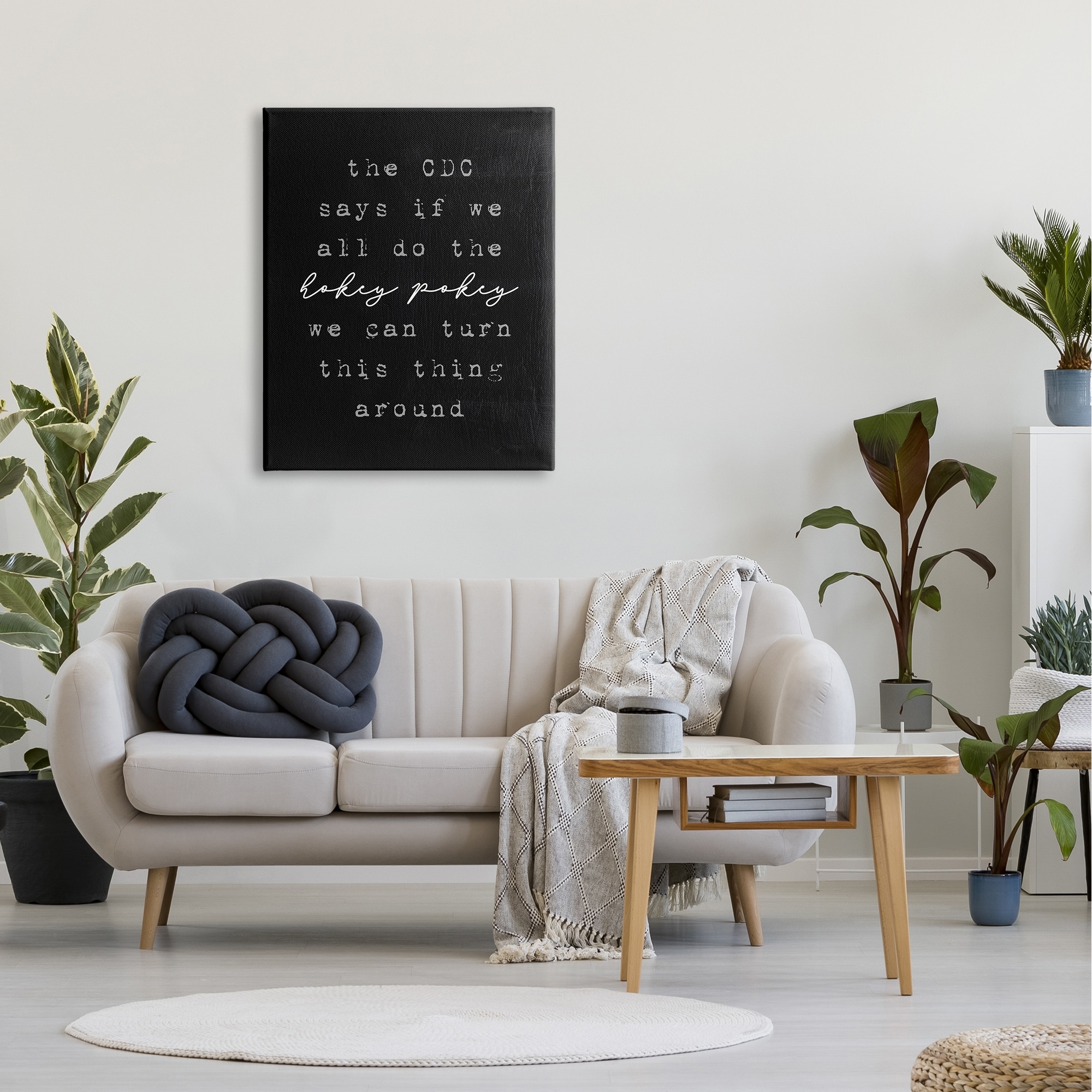 Stupell Industries CDC Says Do Hokey Pokey to Turn Around Funny Phrase Graphic Art Gallery-Wrapped Canvas Print Wall Art, 30x40, by Lil' Rue