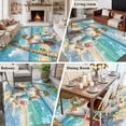thumbnail image 5 of 5'x8' Area Rugs, Christmas Snowman Coastal Indoor Outdoor Area Rug for Living Room Bedroom, Xmas Blue Beach Washable Bathroom Rugs Kitchen Floor Carpet Mats Home Decor Aesthetic, 5 of 8