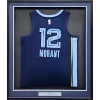 Memphis Grizzlies Ja Morant Autographed Framed Blue Nike Swingman Jersey Beckett BAS QR 212661