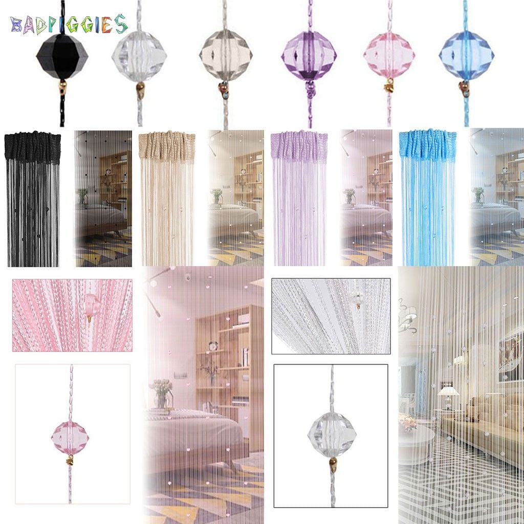 BadPiggies 39"x78" Crystal Beads String Door Curtain Room Divider