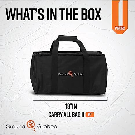 GROUNDGRABBA Carry All Bag l | 18" Bag Designed for Tent Stakes and Accessories