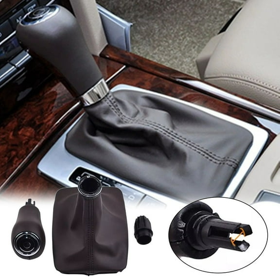 QIFEI Gear Shifter Knob W/ Boot For Mercedes C Class W204 C204 2007-2013 Mocha