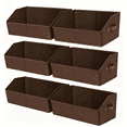 thumbnail image 3 of DIMJ 6 Pack Boot & Shoe Boxes with Handles, Coffee Non-Woven Fabric Open Home Storage Bins, Trapezoid Foldable Baskets for Bedroom Shelves and Home Organization, 3 of 9