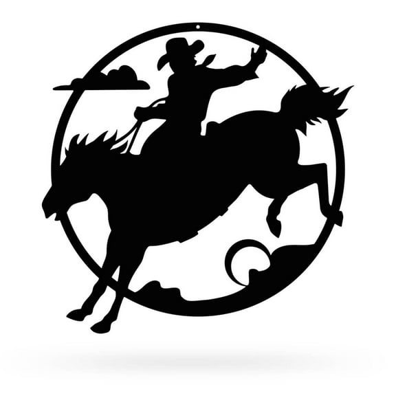 RealSteel Wild West Wall Décor - Rustic Western Metal Art (14"/ Black)