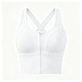 thumbnail image 2 of Women's Yoga Sports Longline Bra Front Zip-Up Wide Straps Workout Bra Supportive Cross Back Running Underwear S-3XL, 2 of 6