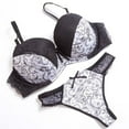 thumbnail image 3 of Levmjia Women Lace Underwire Lingerie Set Adjustable Spaghetti Straps Support Sheer Embroidered Mesh Two Piece Panty Soft Honeymoon Romantic Private Bedroom Nights, 3 of 4