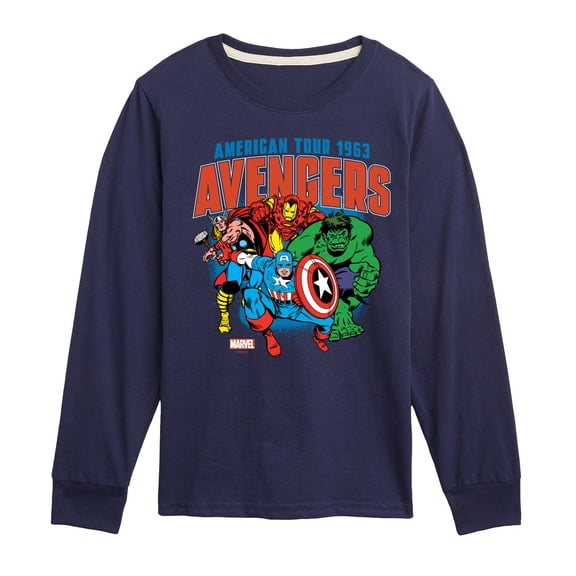 Marvel The Avengers - American Tour - Toddler And Youth Long Sleeve Graphic T-Shirt