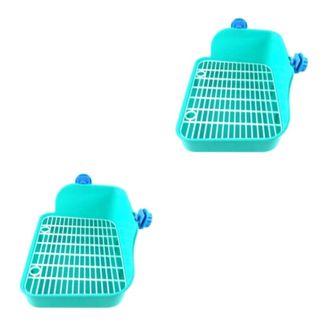 Greeniant Caja de aseo para conejos, bandeja para mascotas, hámster, entrenador de orinal para interiores, conejillo de Indias Type2 NO2