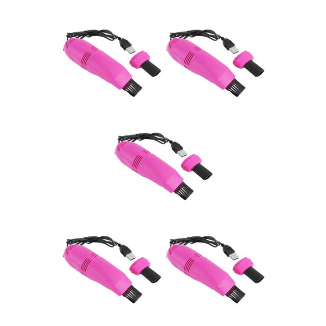 stanreset USB Keyboard Cleaning Machine Handheld Desktop Laptop Countertop Kitchen Vacuum Dust Collector Ash Extractor Dorm Rose Red 5Set