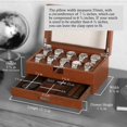 thumbnail image 2 of Caja para relojes ROTHWELL de piel con 10 ranuras y cajón para aparcacoches, color marrón y marrón, 2 of 8