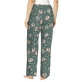 thumbnail image 3 of Xecao Hedgehogs and Flowers Women's Straight Lounge Pajama Pants: The Epitome of Relaxed Sleepwear, 3 of 9