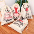 thumbnail image 4 of Christmas Linen Santa Sack-Large Christmas Canvas Gift Bag-Christmas Storage Bag Sack Xmas Package Storage For Christmas Party Supplies Home Festival Holiday Home Decor(25.2*18.5in), 4 of 8