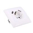 thumbnail image 2 of MasteelfCA 5V 2A Triple 3 Gang German Plug Schuko Power Outlet Wall Socket Dual USB (Black), 2 of 7