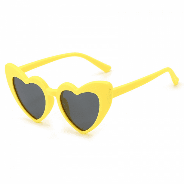 SAYDY Lunettes de soleil pour enfants Lunettes polarisées en silicone  Lunettes de soleil pour enfants Lunettes de soleil coeur ---- Jaune 